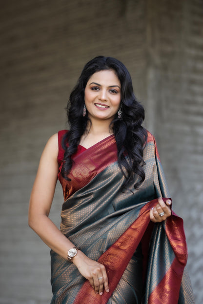 Beautiful Soft Silk Saree With Woven Fabric Blouse