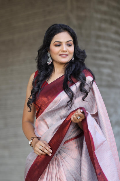 Beautiful Soft Silk Saree With Woven Fabric Blouse