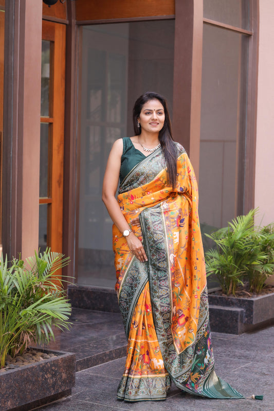 Pure Soft Patola Silk Saree With Weaving Blouse